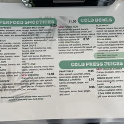 Juicygreens - Mansfield - Current Menu June 2025
