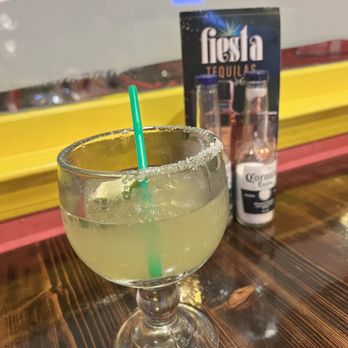 Fiesta Mexicana - a margarita in a glass with a straw - Mexican Near Me - Myrtle Beach, South Carolina
