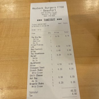 Wayback Burgers - Everything is pretty pricey. - Hot Dogs Near Me - Beaufort, South Carolina Wayback Burgers - Everything is pretty pricey. - Hot Dogs Near Me - Beaufort, South Carolina