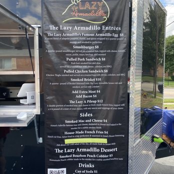 The Lazy Armadillo - Menu for the food. - Food Trucks Near Me The Lazy Armadillo - Menu for the food. - Food Trucks Near Me
