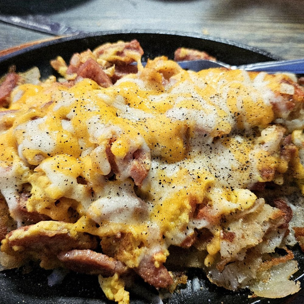 Brandon's Diner - keilbasa sausage skillet... crispy home fries! Love breakfast for dinner :) - Mexican Near Me - Ontario, California