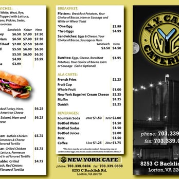 New York Cafe - the menu for the new york cafe - Cafes Near Me - Lorton, Virginia New York Cafe - the menu for the new york cafe - Cafes Near Me - Lorton, Virginia