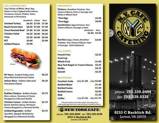 Menu photo 2 New York Cafe Lorton, VA Menu photo 2 New York Cafe Lorton, VA