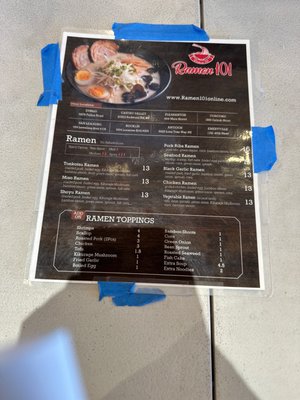 Menu photo 2 Ramen 101 Emeryville, CA