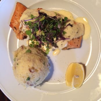 Carvers Steaks & Seafood - Salmon stuffed crabmeat, leak potatoes - Steakhouses Near Me - Sandy, Utah Carvers Steaks & Seafood - Salmon stuffed crabmeat, leak potatoes - Steakhouses Near Me - Sandy, Utah
