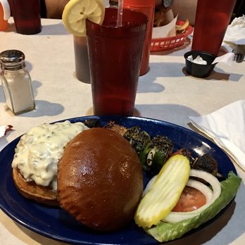 Buzz's BBQ & Steakhouse - Philly Burger with grilled vegetable skewers - Barbeque Near Me - Nevada, Missouri