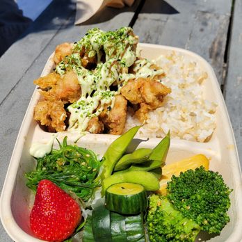 Brisbane Lunch Truck - Yokohama Chicken Bites Bento Box ($16.50) - Chicken was so juicy and moist - Food Trucks Near Me - Brisbane, California Brisbane Lunch Truck - Yokohama Chicken Bites Bento Box ($16.50) - Chicken was so juicy and moist - Food Trucks Near Me - Brisbane, California