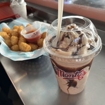 Monty's Good Burger - Tots and chocolate shake - Burgers Near Me - Riverside, California Monty's Good Burger - Tots and chocolate shake - Burgers Near Me - Riverside, California
