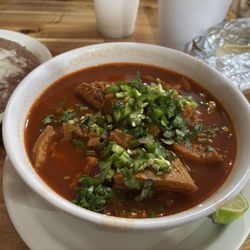 Delicious menudo accompanied by fresh homemade tortillas was really good. The bowl size itself was pretty big. Definitely recommend.
