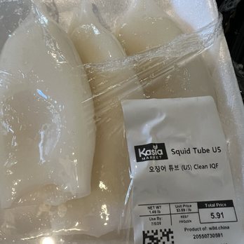 Kasia Market - The squid tube in package is sold for 1.48lb , with squid tube 0.82lb and rest is ice. Won't trust Kasia again. - Grocery Near Me - Belle Mead, New Jersey Kasia Market - The squid tube in package is sold for 1.48lb , with squid tube 0.82lb and rest is ice. Won't trust Kasia again. - Grocery Near Me - Belle Mead, New Jersey