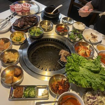 Korea Garden - The spread, about 3 types of meat - Korean Near Me - Honolulu, Hawaii