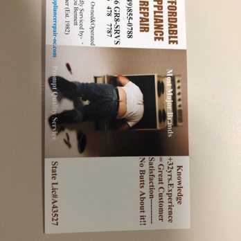 Affordable Appliance Repair - Interesting Business Card! - Appliances & Repair Near Me - Lake Forest, California Affordable Appliance Repair - Interesting Business Card! - Appliances & Repair Near Me - Lake Forest, California