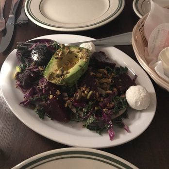 Pepino's - Avocado salad with beets, cabbage, goat cheese and pistachios - Italian Near Me - Vancouver, British Columbia Pepino's - Avocado salad with beets, cabbage, goat cheese and pistachios - Italian Near Me - Vancouver, British Columbia