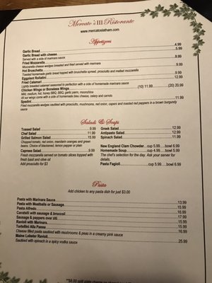 Menu photo 6 Mercato's Original Italian Restaurant Latham, NY