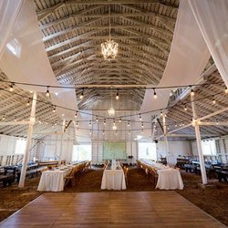 Camp Sanders - Inside the Tabernacle decorated for a wedding reception...