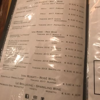 La Cantinetta Osteria con Cucina - Wine menu - Italian Near Me - Florence, FI