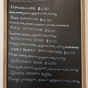 Honey Cafe - Menu board of smoothies - Juice Bars & Smoothies Near Me - San Diego, California Honey Cafe - Menu board of smoothies - Juice Bars & Smoothies Near Me - San Diego, California