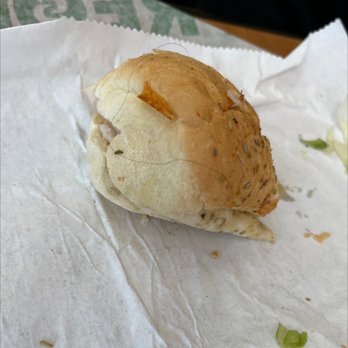 Subway - had a long hair on my sub that's like imbedded. not my first time experiencing this with subway, maybe invest in hairnets? - Sandwiches Near Me - Binghamton, New York Subway - had a long hair on my sub that's like imbedded. not my first time experiencing this with subway, maybe invest in hairnets? - Sandwiches Near Me - Binghamton, New York