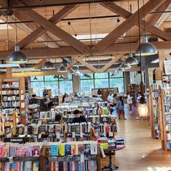 Elliott Bay Book - View at the stair landing from 2nd floor (7/28/23)