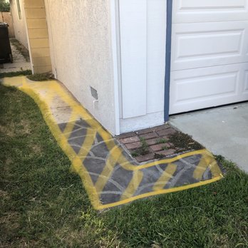 Concrete Plus - Before Front Area - Yellow area to be removed - General Contractors Near Me