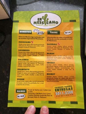 Menu photo 3 Er Messicano São Paulo, SP