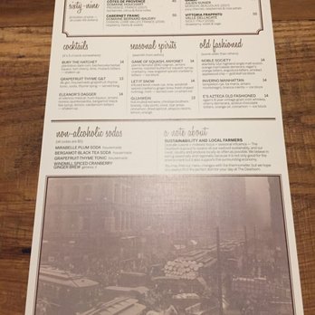 The Dearborn - Lunch Menu Drinks - New American Near Me - Chicago, Illinois