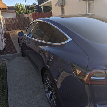 Detailership - Blue Model 3. Rayno S9 ceramic tint, 20% rear, 35% front sides. - Auto Detailing Near Me - Dublin, California