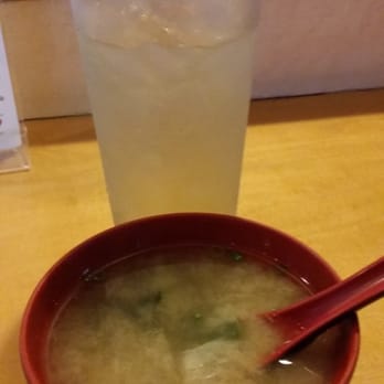 Go Go Sushi - Iced Green Tea (free refillls) and miso soup - Sushi Bars Near Me - Pasadena, California Go Go Sushi - Iced Green Tea (free refillls) and miso soup - Sushi Bars Near Me - Pasadena, California