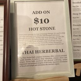Hot stone add-on Hot stone add-on