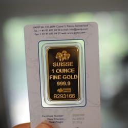 Gainesville Coins - Here is my 1 oz PAMP SUISSE Gold Bar--back
