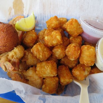 The Blue Gator - Shrimp, tator tots and hush puppies. Yum. - Seafood Near Me - Dunnellon, Florida The Blue Gator - Shrimp, tator tots and hush puppies. Yum. - Seafood Near Me - Dunnellon, Florida
