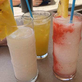 Aloha Mixed Plate - Lava Flow, Pina Colada, mango soda - Hawaiian Near Me - Lahaina, Hawaii