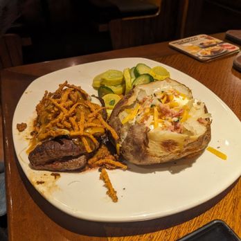 Outback Steakhouse - Victoria's Filet.. topped with boomin carrots. Flavorful. & Tender - Steakhouses Near Me - Peachtree City, Georgia