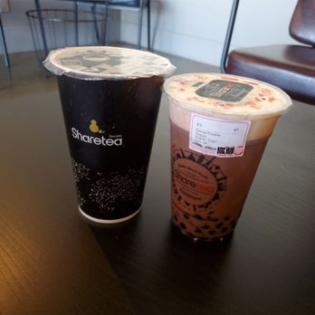 Sharetea - Left: Hokkaido Pearl Milk Tea (hot) Right: Cocoa Creama - Bubble Tea Near Me - Surrey, British Columbia Sharetea - Left: Hokkaido Pearl Milk Tea (hot) Right: Cocoa Creama - Bubble Tea Near Me - Surrey, British Columbia