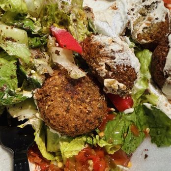 Shawarma Palace - Falafel Plate/Salad with hummus, chili and no rice. - Lebanese Near Me - Worcester, Massachusetts