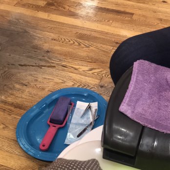 Pink Nail Studio - Purple foot scrubbing stone that they reuse for every customer - Nail Salons Near Me - Oak Park, Illinois Pink Nail Studio - Purple foot scrubbing stone that they reuse for every customer - Nail Salons Near Me - Oak Park, Illinois