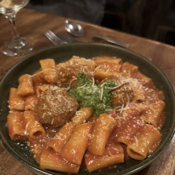Pago - Rigatoni with meatballs - New American Near Me - Salt Lake City, Utah Pago - Rigatoni with meatballs - New American Near Me - Salt Lake City, Utah