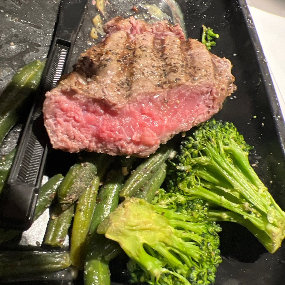 Ordered medium on steak so raw uneaten