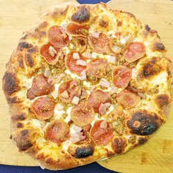 Golden Dome Pizza - 4 Horseman: sausage, pepperoni, bacon and ham