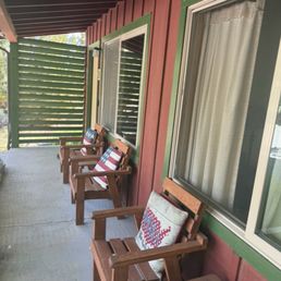 Front of rooms.