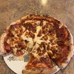 Small pepperoni Pizza with extra sauce.