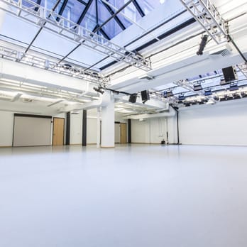 Gibney Dance - Studio C: A large white box studio theater featuring twin skylights, creating architecturally memorable space for classes and performances. - Dance Studios Near Me - New York, New York