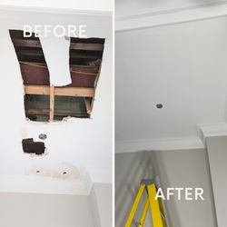 Patch Man - Large drywall repair on the ceiling. You wouldn't know that the damage was ever there after Patch Man is done with it!