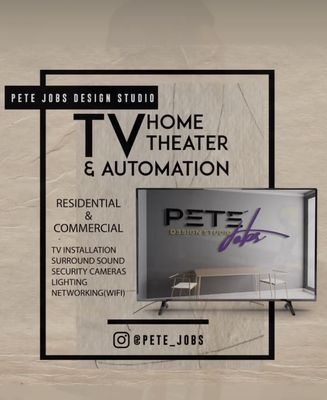 Home Theatre Installation - Looking for someone to design your home theatre? Look no further, we can assist you! Pete Jobs Design studio specializes in home theatre installation, lighting control system installation, soundproofing, surround sound, and so much more. We take pride in designing any size home theatre to achieve your desired look. No job is to big or too small for us!

Call Today for a FREE Quote at (225) 678-7323.