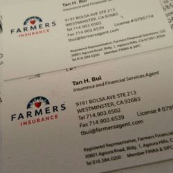Tan Bui - Farmers Insurance - His number and office address