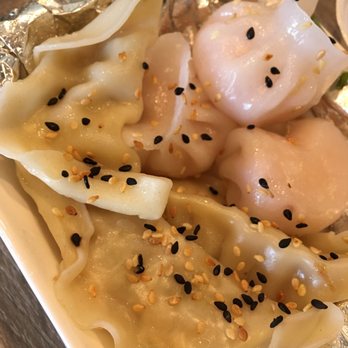 Bua Thai - Dumplings combination. Good, but the rice paper is pretty thick.. - Thai Near Me - Poway, California Bua Thai - Dumplings combination. Good, but the rice paper is pretty thick.. - Thai Near Me - Poway, California