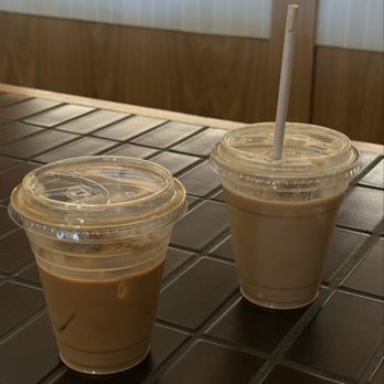 Rye Goods - Left: Cortado Right: almond milk latte - Bakeries Near Me - Costa Mesa, California Rye Goods - Left: Cortado Right: almond milk latte - Bakeries Near Me - Costa Mesa, California