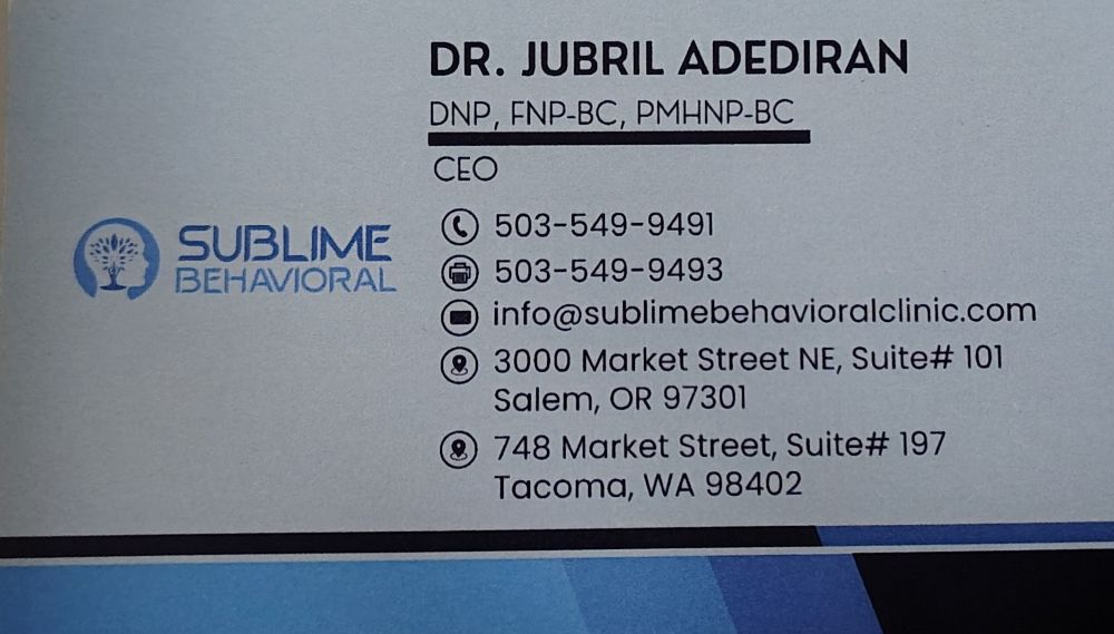 Sublime Behavioral - grief counselor in Salem, OR