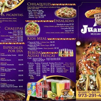 Juanchos Mexican Restaurante - Menu p.1/2 - Mexican Near Me - Butler, New Jersey Juanchos Mexican Restaurante - Menu p.1/2 - Mexican Near Me - Butler, New Jersey