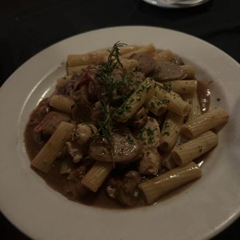 Montecatini Ristorante - Special dish with brown rosemary gravy, sausage, chicken and penne pasta. - Italian Near Me - Walnut Creek, California
